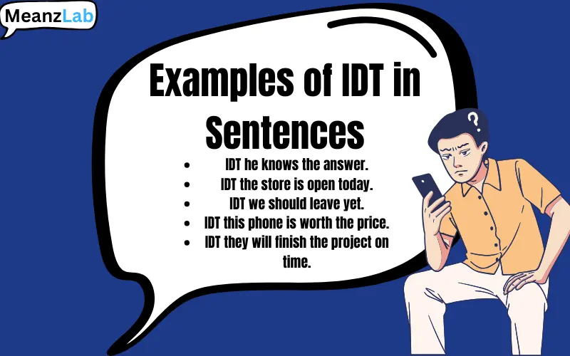 idt meaning in text