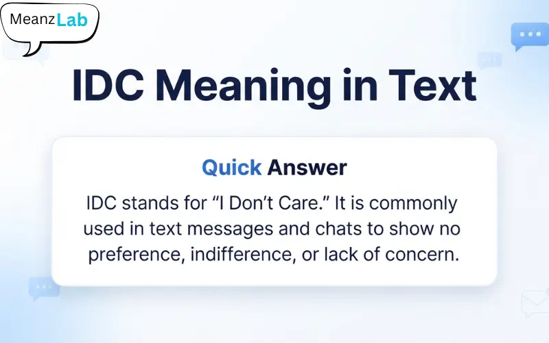 IDC Meaning in Text