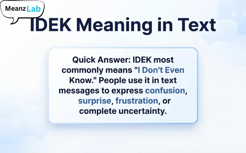 IDEK Meaning in Text