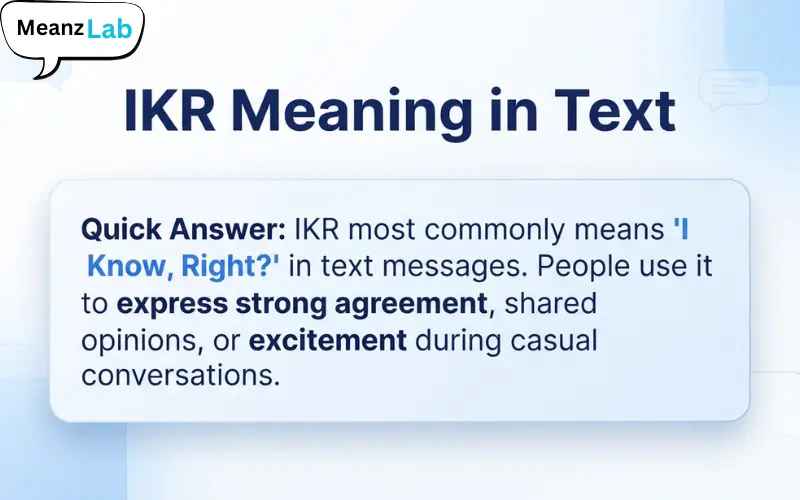 IKR Meaning in Text