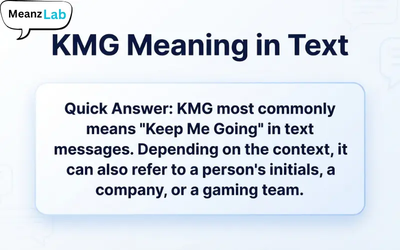 KMG Meaning in Text