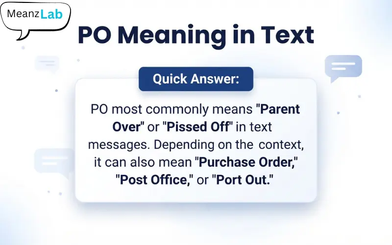 PO Meaning in Text