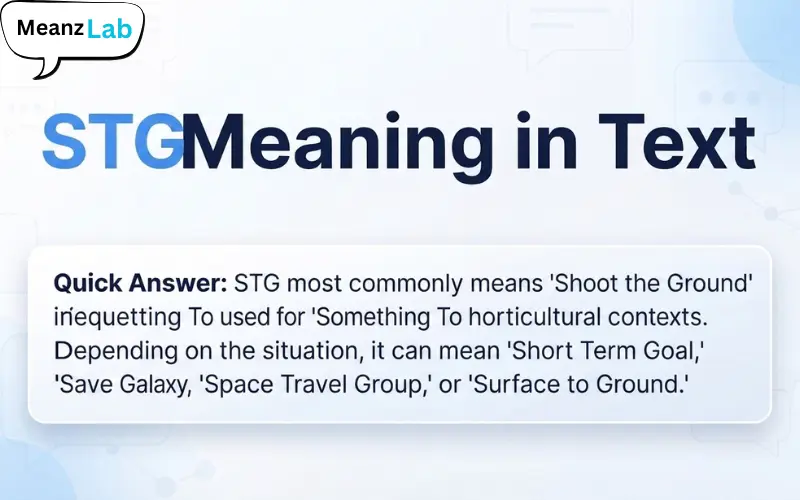 STG Meaning in Text