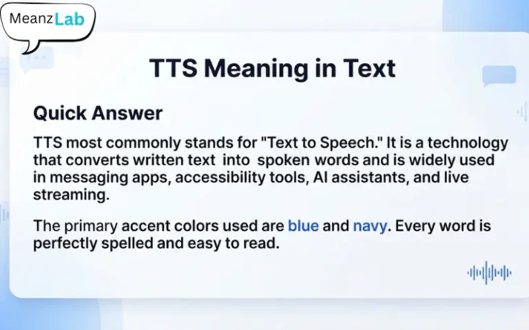 TTS Meaning in Text