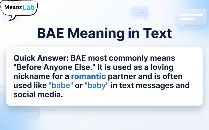 BAE Meaning in Text
