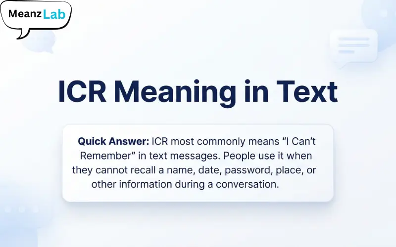 ICR Meaning in Text