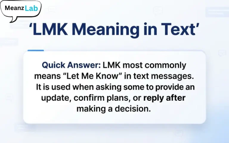 LMK Meaning in Text