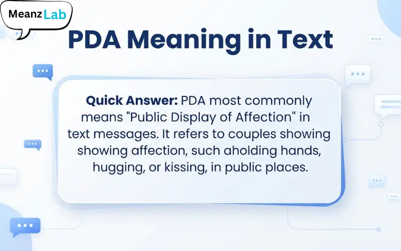 PDA Meaning in Text
