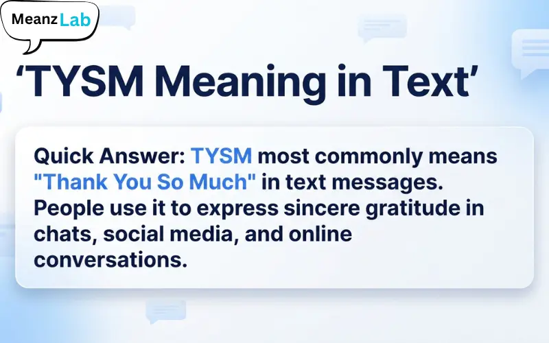 TYSM Meaning in Text